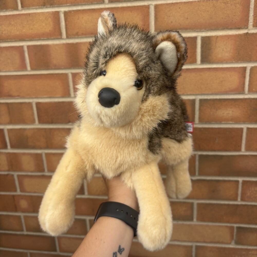Douglas Cuddle Toy Alder Dlux Wolf Realistic Plush Stuffed Animal #1895 Retired